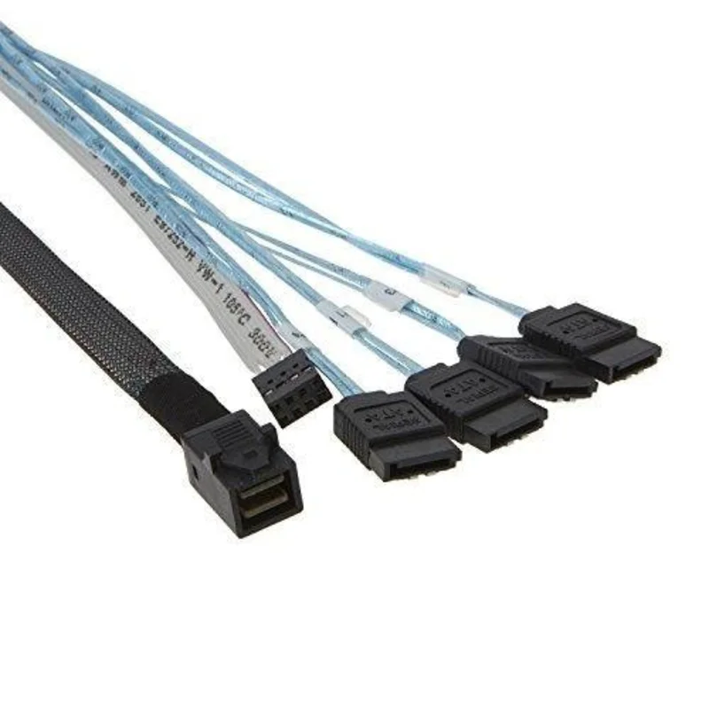 SNR SAS-8643/4SATA-80CM - Кабель HDmSAS - 4SATA (SFF-8643/4SATA+SFF-8448) 80см внутренний купить в Казани 	Кабель для подключения контроллера SAS/SATA к бакплейну или корзине SAS/SATA. Разъём HDmSAS (S