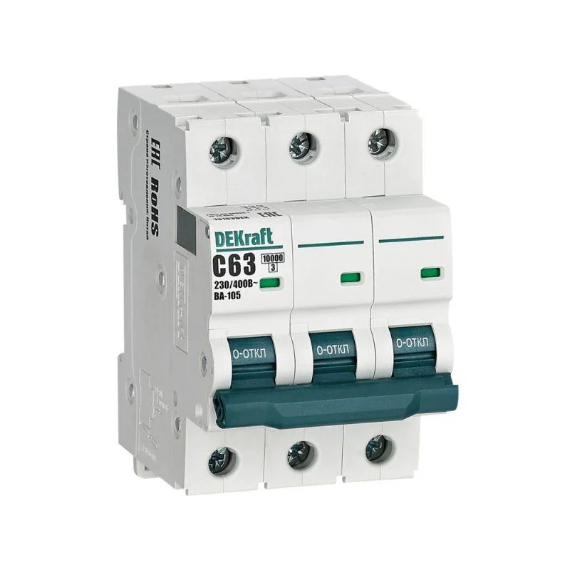 DEKraft 13183DEK - Выключатель автоматический модульный 3п C 63А 10кА ВА-105