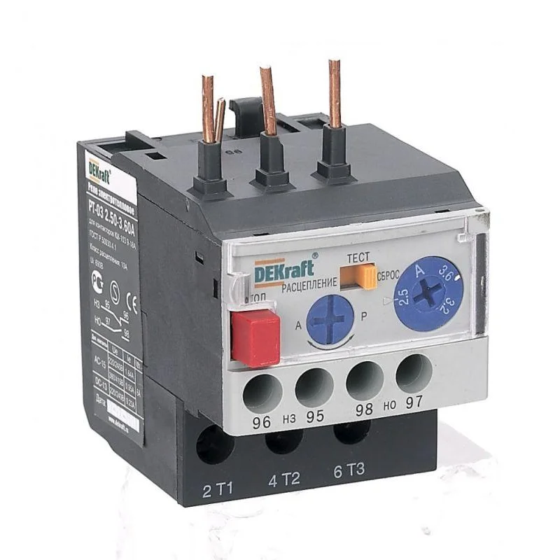 DEKraft 23109DEK - Реле тепловое РТ-03 1.80-2.50А для контакторов 09-18А