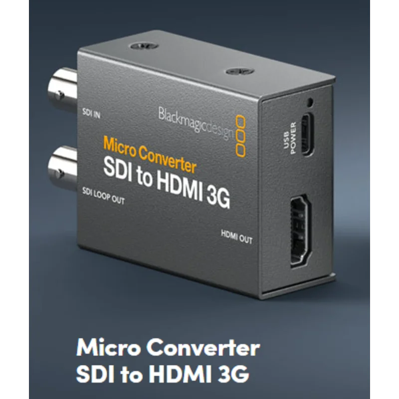 Blackmagic BMD-CONVCMIC-SHO3G - Преобразует 3G-SDI (до 1080p60) в HDMI. Поддержка NTSC, PAL, 720p, 1080i/p. Встроенный блок питания. Совместим с камерами, мониторами, ПК.