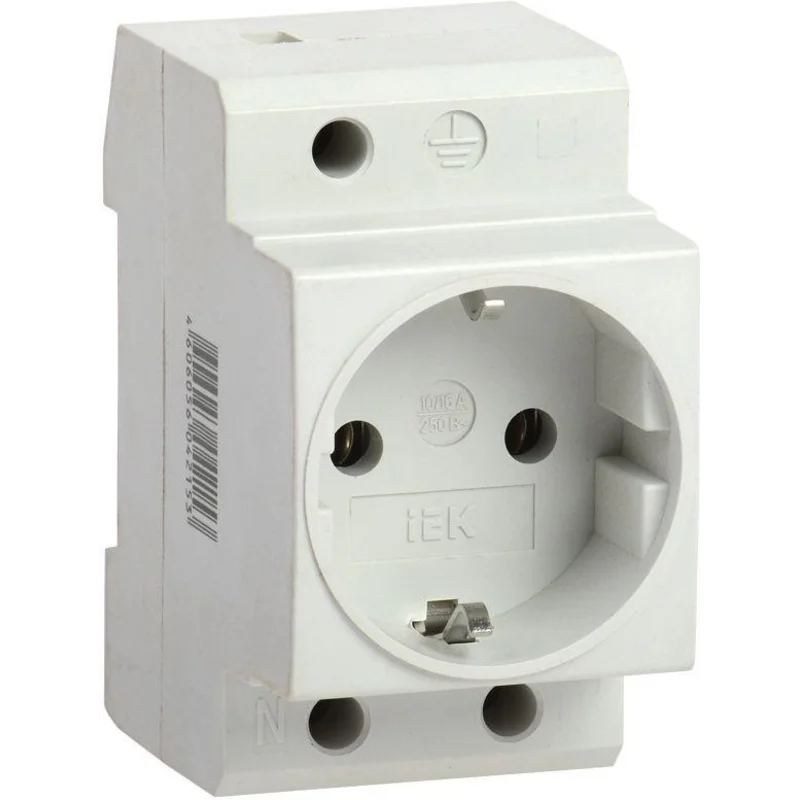 IEK MRD10-16 - Розетка силовая РАр10-3-ОП с заземл. на DIN-рейку