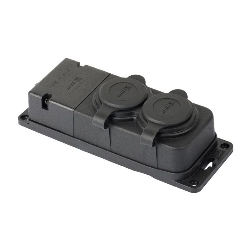 EKF RPS-018-16-230-44-r - Розетка 2-м 16А IP44 2P+PE 230В с защ. крышками каучук PROxima