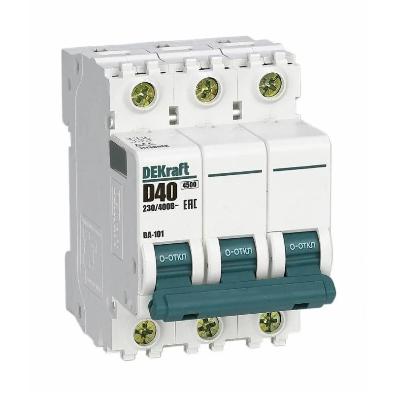 DEKraft 11130DEK - Выключатель автоматический модульный 3п D 40А 4.5кА ВА-101