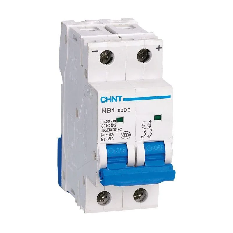 CHINT 182716 - Выключатель автоматический модульный 2п C 4А 6кА NB1-63DC 500В DC (R)