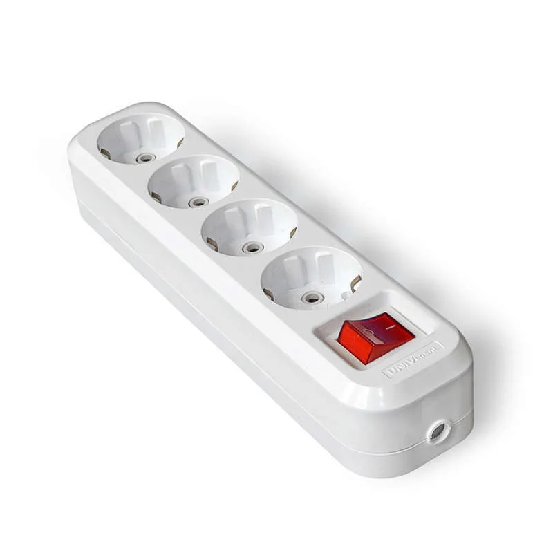 UNIVersal S304 - Колодка удлинителя 4-м с заземл. с выкл. АБС-пластик