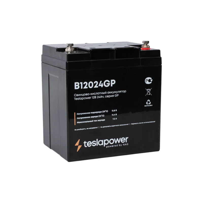 teslapower B12024GP - Свинцово-кислотный аккумулятор 12В 24Ач