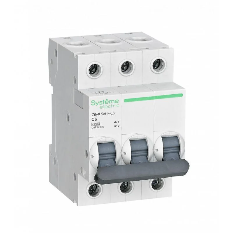 SE C9F34306 - Выключатель автоматический модульный 3п C 6А 4.5кА City9 Set 400В