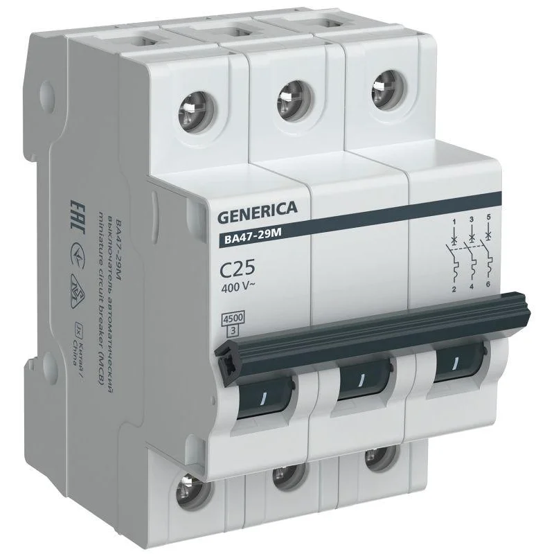 GENERICA MVA21-3-025-C-G - Выключатель автоматический модульный