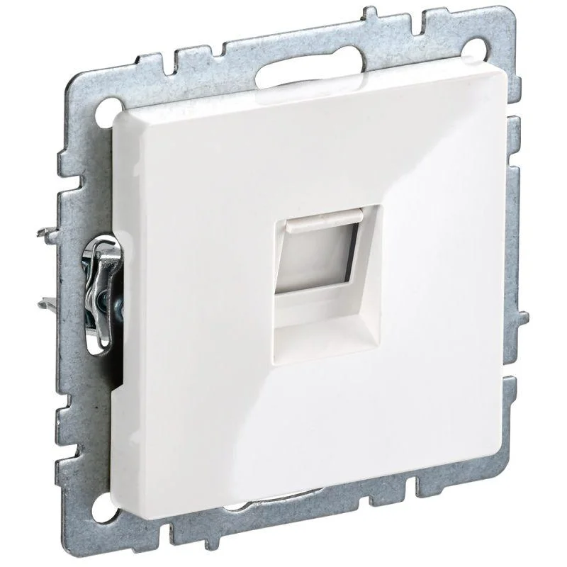 IEK BR-K10-1-K01 - Розетка компьютерная СП RJ45 кат.5E BRITE РК10-БрБ бел.