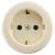 Makel 16011 - Розетка 1-м ОП 16А IP20 круглая с заземл. крем.