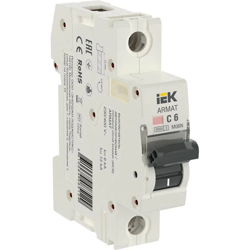 IEK AR-M06N-1-C006 - Выключатель автоматический модульный 1п C 6А M06N ARMAT