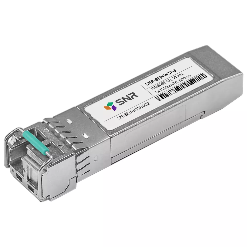 SNR-SFP+W37-3 - Одноволоконный модуль, SFP+ WDM 10GBASE-LR/LW, разъем LC, рабочая длина волны Tx/Rx: 1330/1270нм, дальность до 3км (5dB).