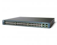 Cisco Catalyst WS-C3560-48PS-S - Коммутатор Layer3, 48 портов 10/100Base-T PoE, 4 порта 1000Base-X(SFP), блок питания AC, Cisco Inline Power, PoE