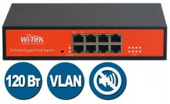 Wi-Tek WI-PS308G - PoE-коммутатор неуправляемый гигабитный, 8*802.3at/af 1000Base-T + 2*1000Base-T, 150Вт