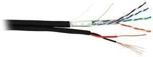 NETLAB EC-UF004-5E-PC050-PE-BK - 305м, кабель витая пара F/UTP 4 пары, Кат.5e (Класс D), 100МГц, одножильный, BC (чистая медь), с многожильным силовым кабелем 0,50мм2, внешний, PE до -40C, черный