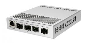 Описание MikroTik CRS305-1G-4S+IN Компактный управляемый коммутатор настольного исполнения на базе SwOS / RouterOS оснащён 4портами SFP+ и гигабитным Ethernet-портом
