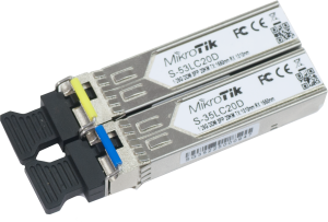 MikroTik S-3553LC20D - Пара SFP-модулей, Two SFP (1.25G) module kit, 20Km, single mode