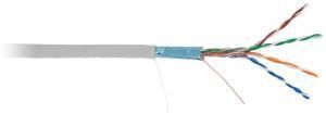 NETLAN EC-UF004-5E-PVC-GY-1 - 100м, кабель витая пара F/UTP 4 пары, Кат.5e (Класс D), 100МГц, одножильный, BC (чистая медь), внутренний, PVC нг(B), серый
