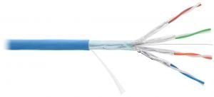 NIKOMAX NKL 4355C-IB - 500м, кабель витая пара F/FTP 4 пары, Кат.6a (Класс Eа), тест по ISO/IEC, 500МГц, одножильный, BC (чистая медь), 23AWG (0.56мм), внутренний, LSZH нг(А)-HFLTx, голубой