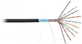 NETLAN EC-UF010-5-PE-BK-3 - 305м, кабель витая пара F/UTP 10 пар, Кат.5 (Класс D), 100МГц, одножильный, BC (чистая медь), внешний, PE до -40C, черный