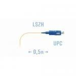 Оптический пигтейл SС/UPC представляет собой отрезок оптического волокна в буферном покрытии 0,9 мм и длиной 0,5 метра, оконцованный с одной стороны коннектором SС, тип полировки - UPC (Ultra Physical Contact)