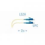 Шнур монтажный LС/UPC -LС/UPC представляет собой отрезок оптического волокна в буферном покрытии 0,9мм и длиной 2 метра, оконцованный с двух сторон коннекторами LС, тип полировки - UPC (Ultra Physical Contact)