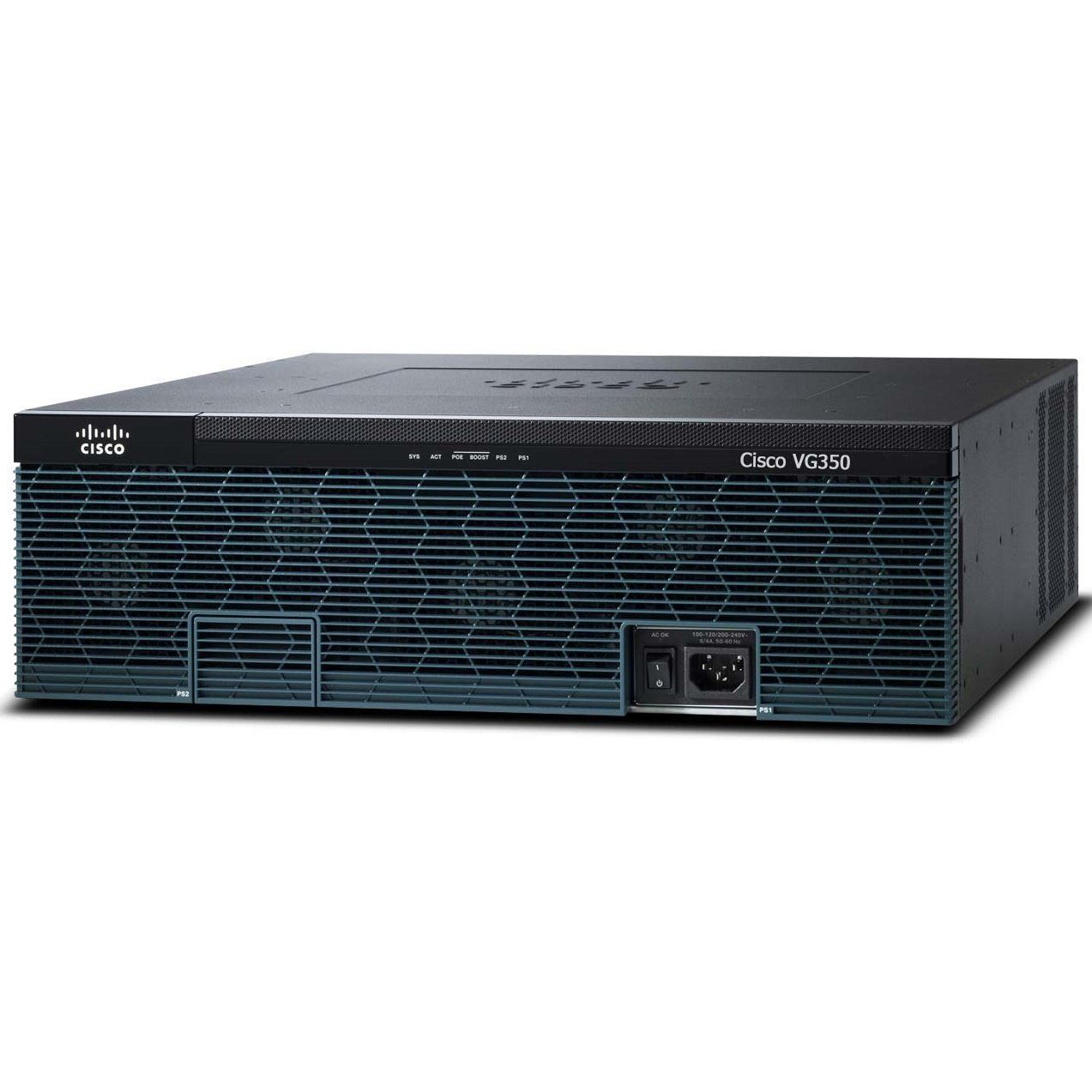 Cisco VG350 - Аналоговый голосовой шлюз высокой плотности на 96-160 портов.  Предназначен для подключения аналоговых телефонов к IP сети. 2 SM слота, 4  EHWIC слота.