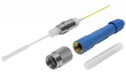 Коннектор предназначен для быстрого оконечивания оптических кабелей по уникальной технологии Splice-On с помощью сварочныхаппаратовIlsintech. При монтаженеобходимо зачистить и сколоть волокноконнектора икабеля, после этого произвести их сварку и термоусадку