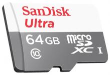 SanDisk (SDSQUNS-064G-GN3MN) - Флеш-накопитель Ultra Android microSDXC 64GB 80MB/s Class 10