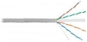 NIKOMAX NKL 4140C-GY - 305м, кабель витая пара NIKOLAN U/UTP 4 пары, Кат.6 (Класс E), тест по ISO/IEC, 250МГц, одножильный, BC (чистая медь), 23AWG (0,55мм), внутренний, LSZH нг(А)-HFLTx, светло-серый
