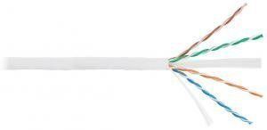 NIKOMAX NKL 4140C-WT - 305м, кабель витая пара NIKOLAN U/UTP 4 пары, Кат.6 (Класс E), тест по ISO/IEC, 250МГц, одножильный, BC (чистая медь), 23AWG (0,55мм), внутренний, LSZH нг(А)-HFLTx, белый