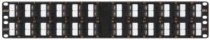NIKOMAX NMC-RP48UE2-AN-2U-BK - Коммутационная панель 19", 2U, 48 угловых портов, Кат.6 (Класс E), 250МГц, RJ45/8P8C, 110/KRONE, T568A/B, неэкранированная, с органайзером, черная