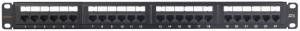 NIKOMAX NMC-RP24UE2-ES-1U-BK - Коммутационная панель 19", 1U, 24 порта, Кат.6 (Класс E), 250МГц, RJ45/8P8C, 110/KRONE, T568A/B, неэкранированная, с органайзером, черная