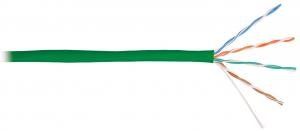 NIKOMAX NKL 4100A-GN - 305м, кабель витая пара NIKOLAN U/UTP 4 пары, Кат.5e (Класс D), тест по ISO/IEC, 100МГц, одножильный 24AWG (0.50мм), BC (чистая медь), внутренний, PVC нг(А), зеленый