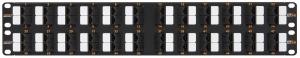 NIKOMAX NMC-RP48UD2-AN-2U-BK - Коммутационная панель 19", 2U, 48 угловых портов, Кат.5e (Класс D), 100МГц, RJ45/8P8C, 110/KRONE, T568A/B, неэкранированная, с органайзером, черная