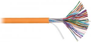 NIKOMAX NKL 6115C-OR - 500м, кабель витая пара NIKOLAN U/UTP 50 пар, Кат.5 (Класс D), 100МГц, одножильный, BC (чистая медь), 24AWG (0.50мм), внутренний/внешний, LSZH -40C нг(А)-HFLTx, оранжевый купить в Казани 	Описание:	Кабель NKL NKL 6115C-OR содержит 50 пар витых медных проводников, выполнен в неэкранирова