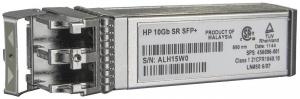 HP 10Gb SR SFP+ (455883-B21) -  Двухволоконный модуль, 10Gb SFP+ SR, разъем LC duplex, рабочая длина волны 850нм, дальность до 300м для HP BladeSystem c-Class купить в Казани 	10-гигабитный трансивер формфактора SFP+ поддерживает стандарт SR 10 Гбит и обеспечивает прием и пе