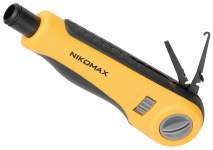 NIKOMAX NMC-3640RB -- Инструмент для заделки витой пары, ударного типа, 2 уровня регулировки силы удара, крепление Twist-Lock, нож для кроссов типа 110 в комплекте