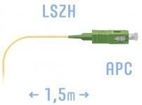 SNR pigtail SC/APC SM(652) 1.5m - Пигтейл SC/APC SM (0.9) 1.5 метра купить в Казани 	Оптический пигтейл SС/APC представляет собой отрезок оптического волокна в буферном покрытии 0,9 мм