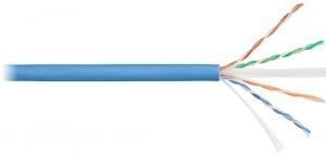 NIKOMAX NKL 4155C-IB - 500м, кабель витая пара NIKOLAN U/UTP 4 пары, Кат.6a (Класс Eа), тест по ISO/IEC, 500МГц, одножильный, BC (чистая медь), 23AWG (0.57мм), внутренний, LSZH нг(А)-HFLTx, голубой