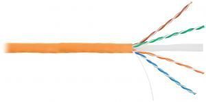 NETLAN EC-UU004-6-LSZH-OR - 305м, кабель витая пара U/UTP 4 пары, Кат.6 (Класс E), 250МГц, одножильный, BC (чистая медь), внутренний, LSZH нг(B)-HF, оранжевый