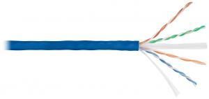 NIKOMAX NKL 9140C-BL - 305м, кабель витая пара NIKOLAN U/UTP 4 пары, Кат.6 (Класс E), тест по ISO/IEC, 250МГц, одножильный, BC (чистая медь), 23AWG (0,57мм), внутренний, LSZH нг(А)-HFLTx, синий